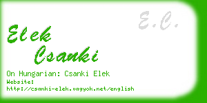 elek csanki business card